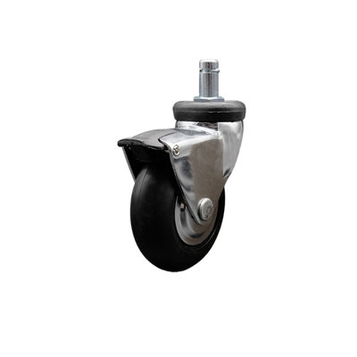 Chrome Hooded Neoprene Rubber 7/8" Grip Ring Stem with Brake