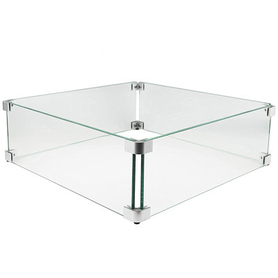 21'' Square Glass Fire Pit Accessory