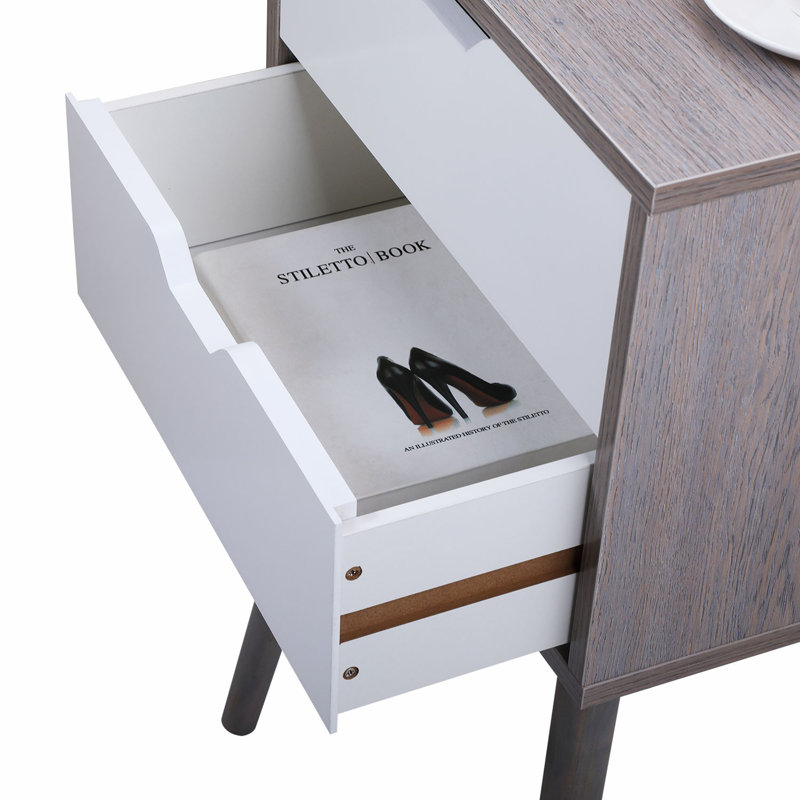 Bedside Table with Two Drawer(Set of 2)
