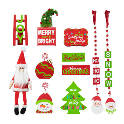 Christmas Word Signs and  Santa Tiered Tray Set Table Décor