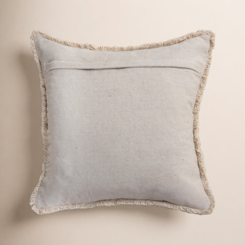 Coussin 100% coton recyclé, Polyester, Bleu / naturel