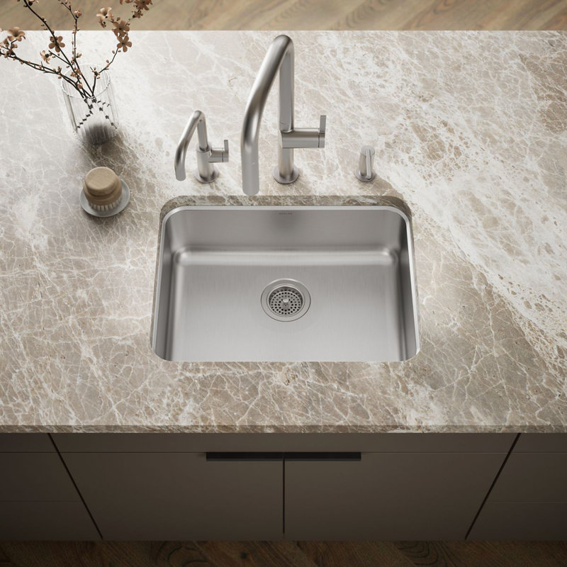 Undertone® 23" L x 17-1/2" W x 7-5/8" Extra-Large Squared Under-Mount Single-Bowl Kitchen Sink