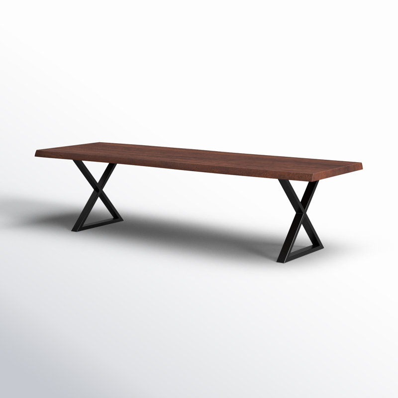 Brooks X Base Dining Table, 29.75"H x 116"L x 40"W, Americano, Black