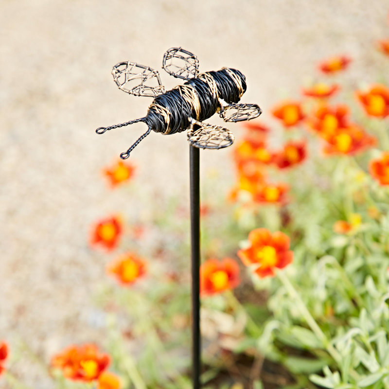 Recycled Metal Bee Garden Stake