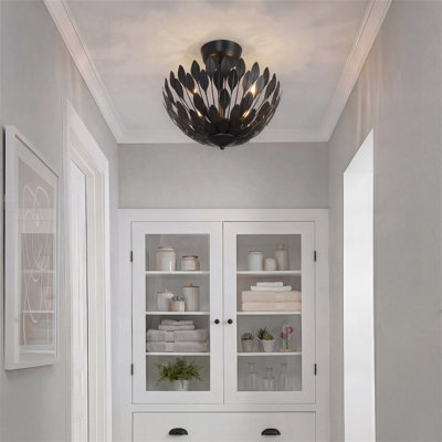 Plafonnier semi-encastré 4 lumières 15,75 po de large Merylmint
