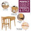 Cabezas 4 -Person Drop Leaf Rubberwood Solid Wood Dining Set