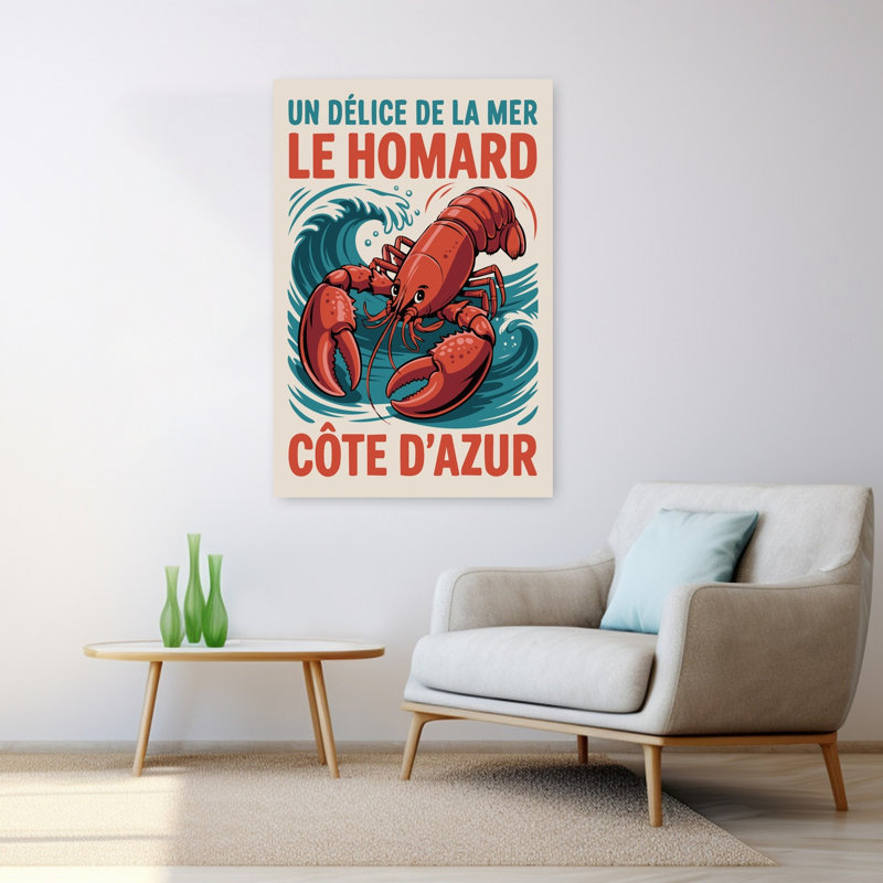 Art mural côtier français de la côte française, H 48 po x l 32 po
