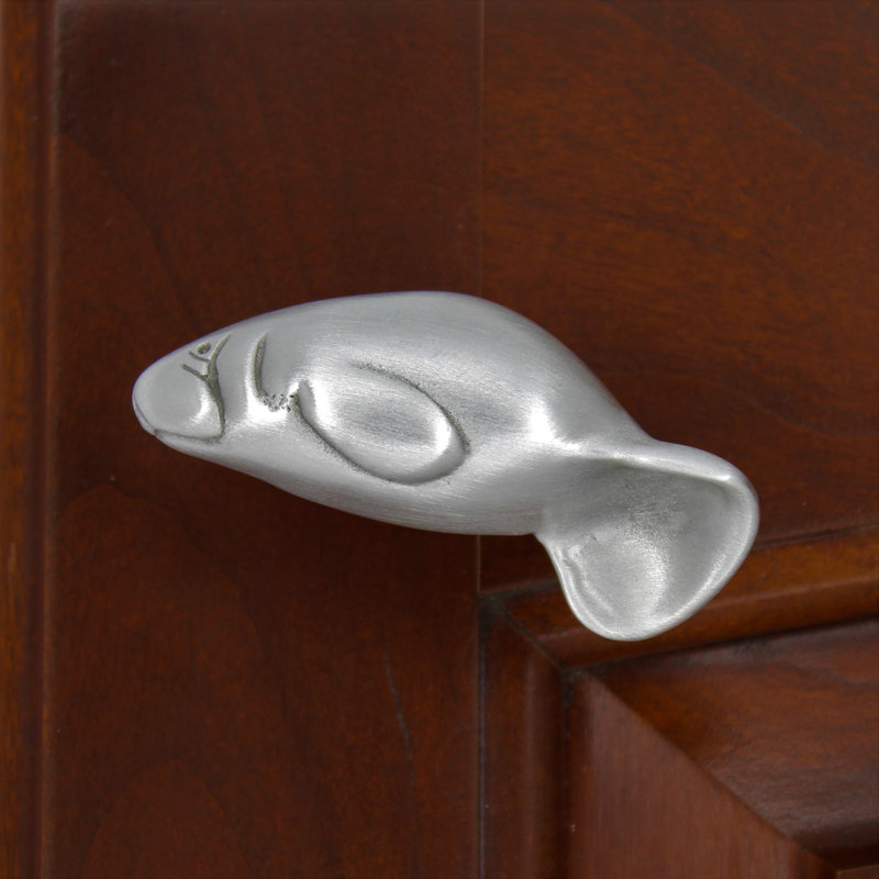  2 3/8" Manatee Knobs - Matched Pair - Left and Right Facing, Brushed Nickel
