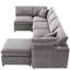 Canapé-lit en chenille, 6 places, confortable, coussin en éponge gris-1635779890