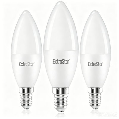 3-Pack 6W E14 LED Light Bulbs,3000K