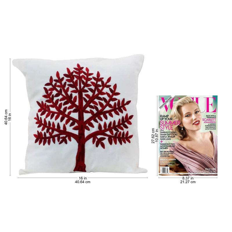 Embroidered Cotton Reversible Pillow Cover