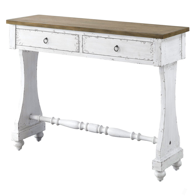 Console à 3 tiroirs blanc antique