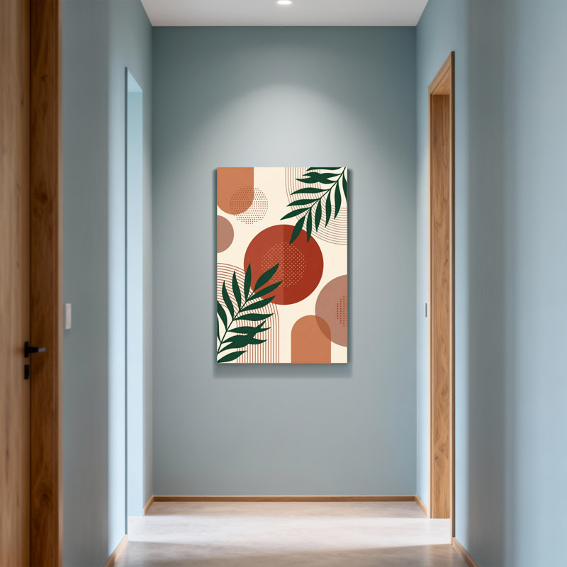 Abstract Abstract Shapes And Green Leaves Pattern