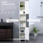 Grande armoire de rangement pour salle de bain avec miroir, armoire tour autoportante en bois avec tablettes réglables, pour salle de bain ou salon, blanc