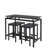 Matte Black Bar Table Set with 4 Stools, Space-Saving Counter Height Dining for Small Kitchens