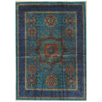 Bungalow Rose Hand-Knotted Mamluk Wool Rug