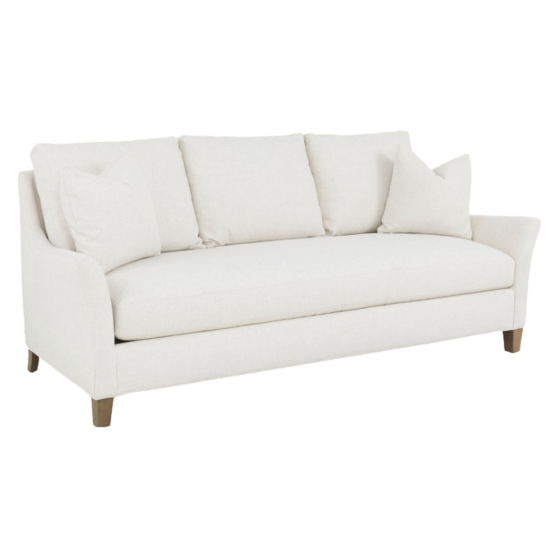 Sofa en cuir avec accoudoirs évasés de 91 pouces, Noyer, 1111 - brun