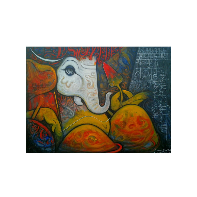 Shree Ganesha | Acrylique sur toile | Par Ramesh Gujar