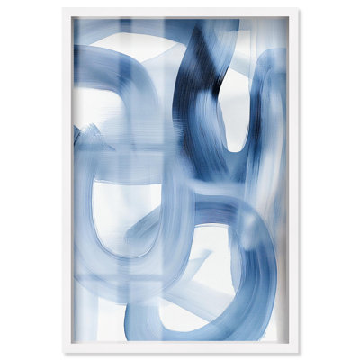 «Fading Blue Mist I Shadowbox Print», art mural moderne bleu par Art Remedy