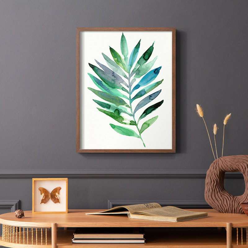 Palm Frond Flow III, reproduction encadrée - bois massif, Brun, H 10 po x l 8 po