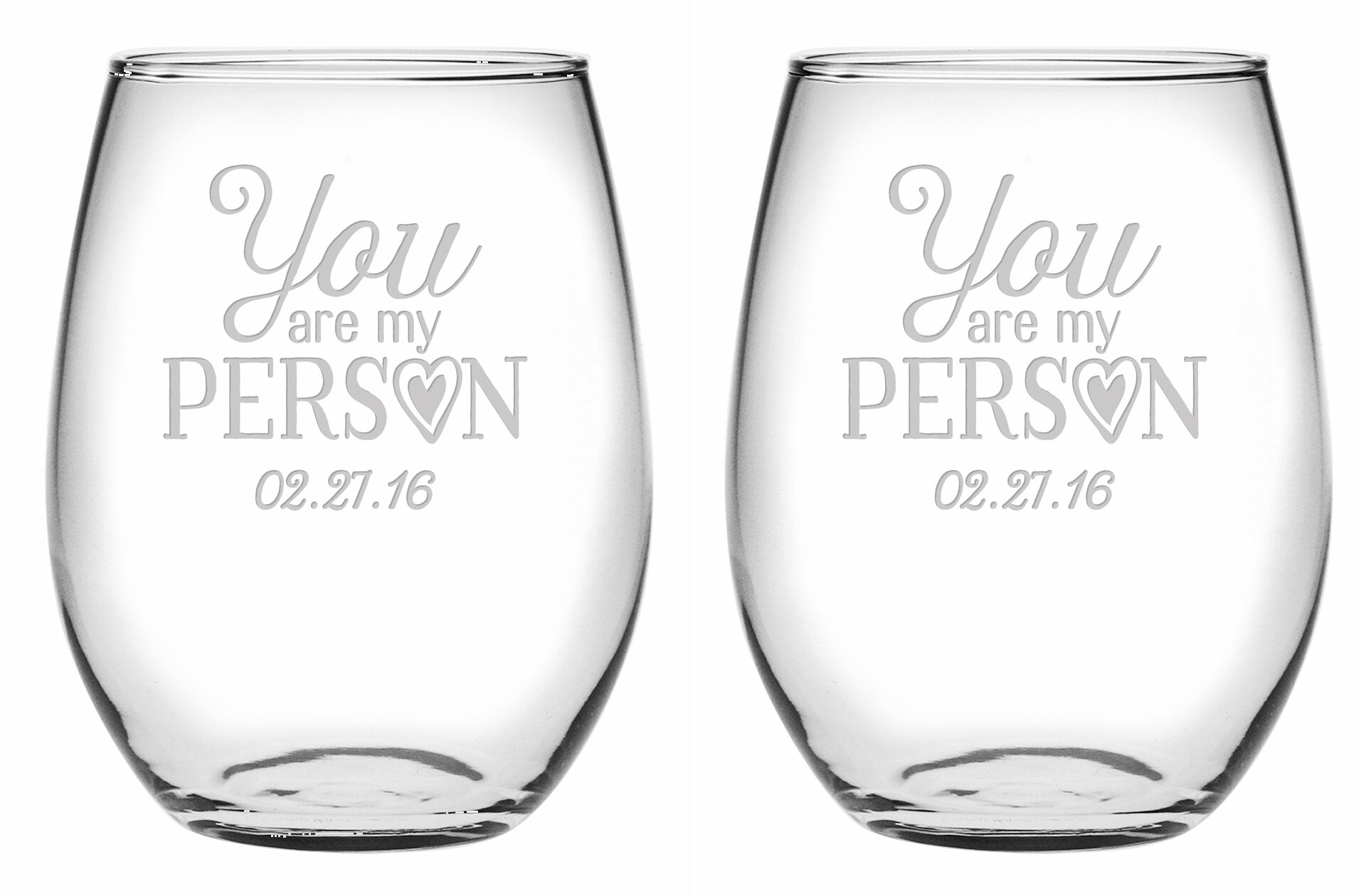 Susquehanna Glass Dot Monogram And Date 2 - Piece 21oz. Glass All Purpose Wine  Glass Stemware Set & Reviews