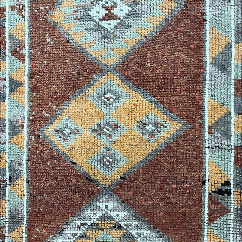  Handmade Turkish Oushak Wool Runner