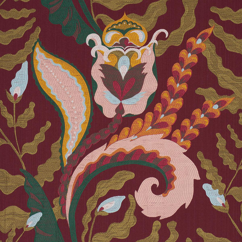 Schumacher X Laura Gonzalez Jaipur Fantaisie Fabric, Purple
