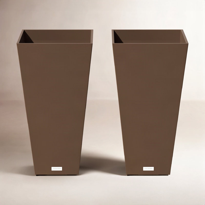 Pot à fleurs Pure Series Midland, H 26 po x l 13,75 po x P 13,75 po, Espresso, 2