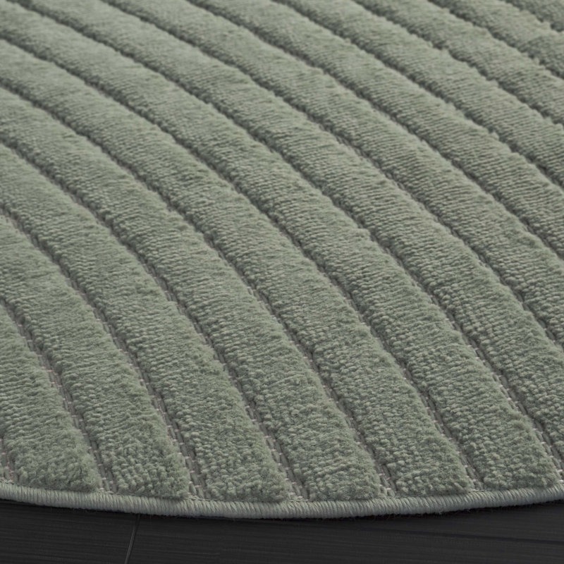 Tapis de couleur unie Gillock Performance, Rond 6 pi 7 po