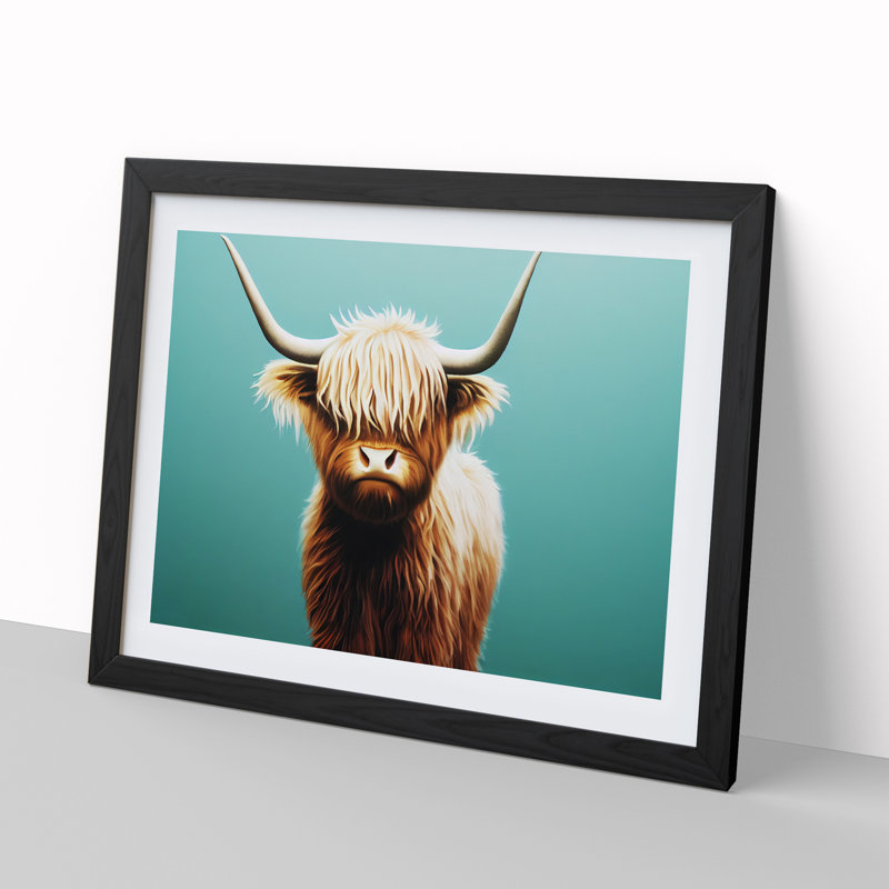 Grand Highland Cow - Print, Black, 46cm H x 64cm W