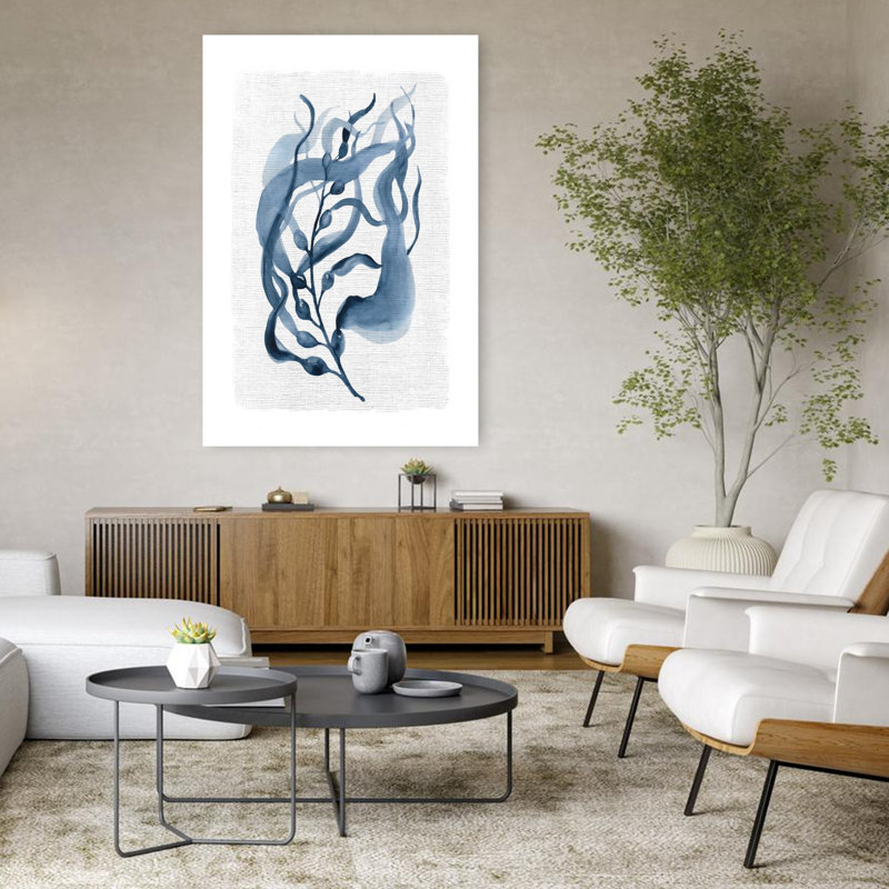 Art contemporain abstrait bleu marine