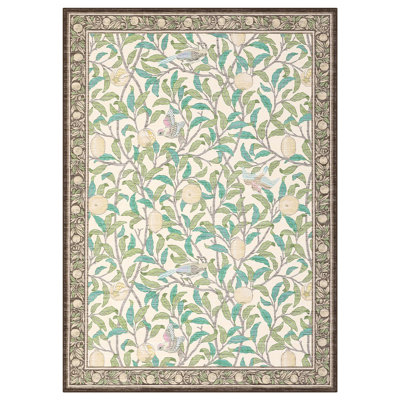 Washable 10x13 Rugs for Living Room Extra Area Rug for Dining Room Table Farmhouse Botanical Floor Carpet for Bedroom Nursery Rug Carpet Brown