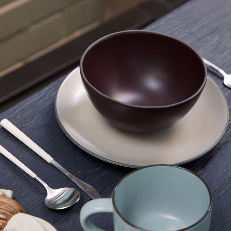 Stacked Organic Handmade Stoneware Salad/Dessert Plate, Beige