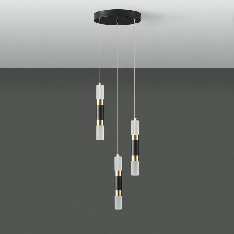 Luminaire suspendu cylindrique à 3 lumières Parthenon