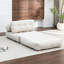 Fauteuil-lit convertible, lit simple pliable beige avec coussin et soutien lombaire, idéal pour un lit dans une chambre d'amis, mousse à déchiquetage confortable pour le dossier du fauteuil