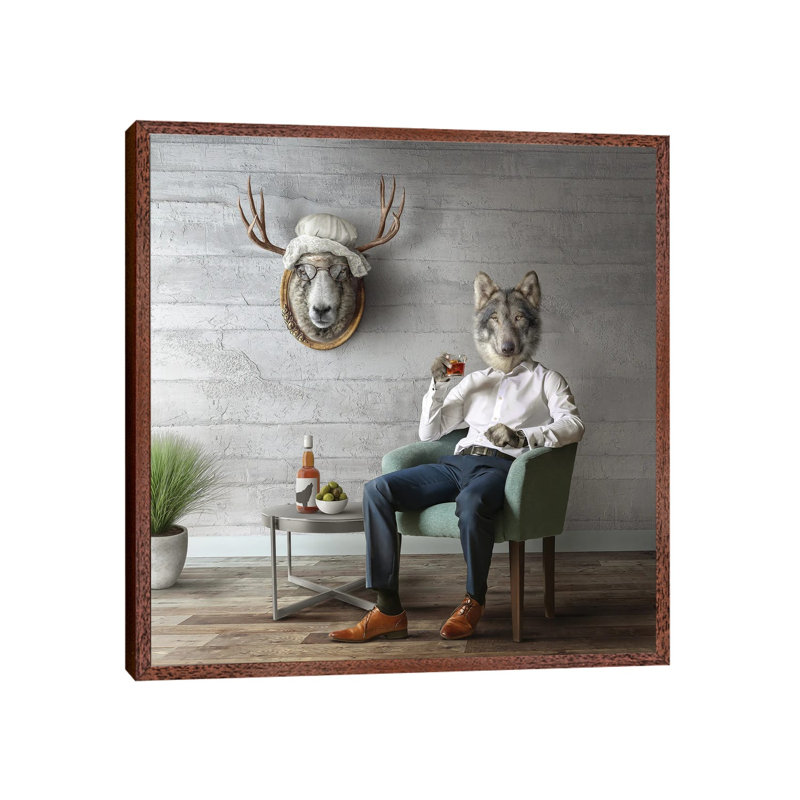 Home Fairytale: Big Bad Wolf by Spielsinn Design - Gallery-Wrapped Canvas Giclée on Canvas, 45.72 cm H x 45.72 cm W