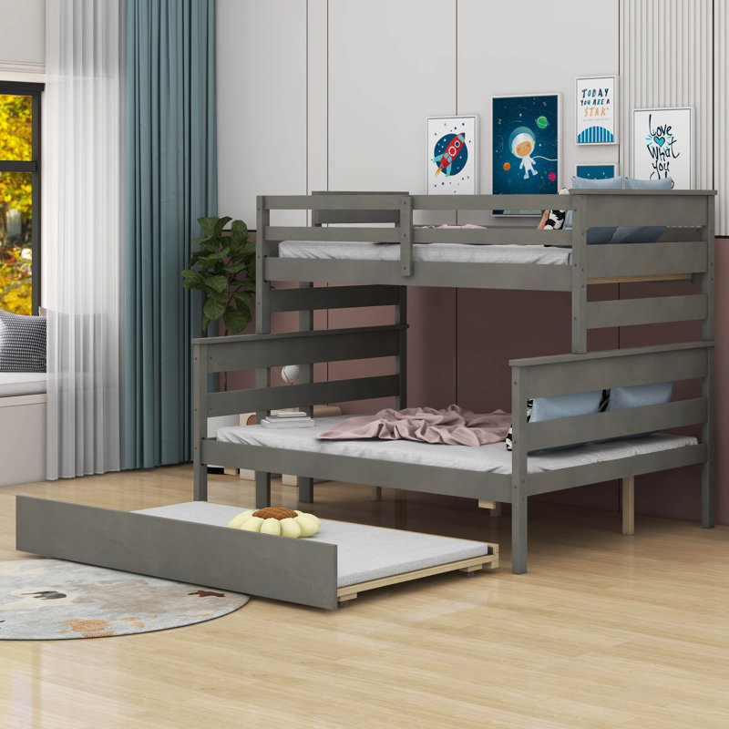 Bunk Bed with Trundle, Gray