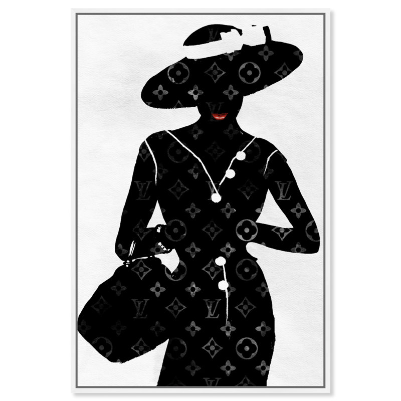" Fashion And Glam>Portraits>Hat ", White Framed, 30" H x 45" W x 1.5" D