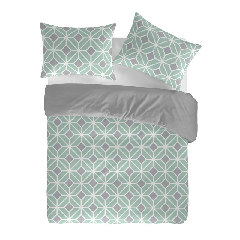 Ensemble de housse de couette en coton 3 pièces Gouchee Home Komet Aqua, Housse de couette très grand et 2 très grandes t
