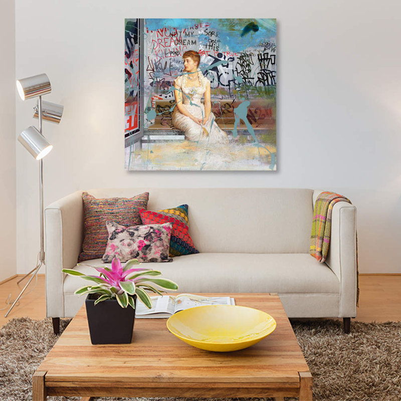 «Bus Stop», impression sur toile, H 12 po x l 12 po x P 0,75 po, Toile tendue, Pas de tapis