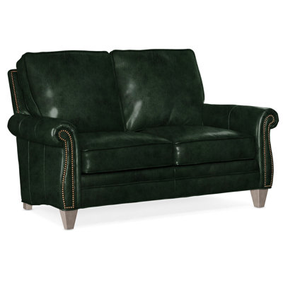Reddish Leather Loveseat