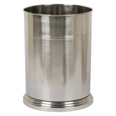 Stainless Steel Wastebasket, 7Qt, Brushed Pewter Finish