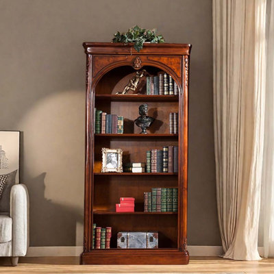 Vitrine classique en bois massif avec bibliothèque