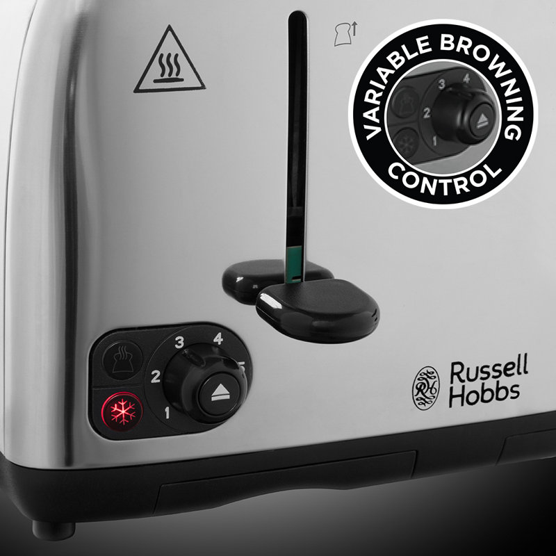 Russell Hobbs 4 Slice Steel Toaster, Brushed Stainless Steel