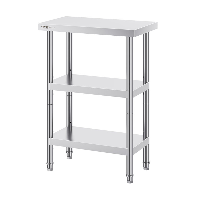 Table de préparation des aliments en acier inoxydable VEVOR, table de travail de cuisine commerciale