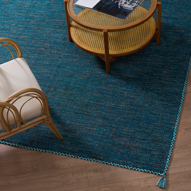 Tapis en coton tissé à la main Amaral, Rectangle 8 pi x 10 pi