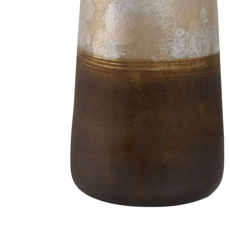 Latitude Run® White/Gold Ombre Floor Vase, 25" H x 8" W x 8" D
