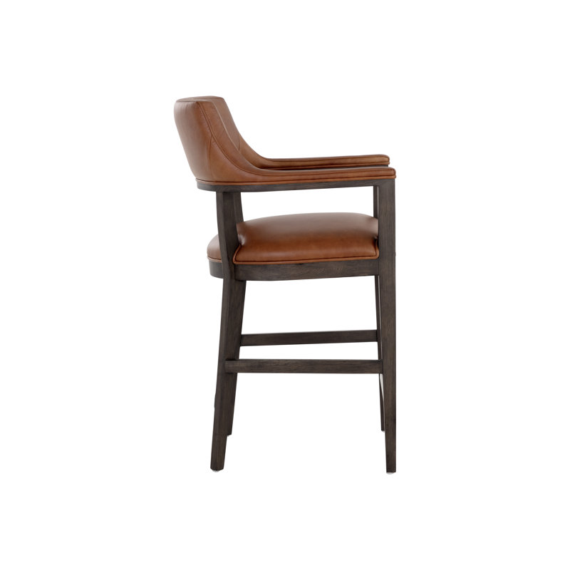 BRYLEA COUNTER STOOL - BROWN - SHALIMAR TOBACCO LEATHER,  Counter Stool (26.50" Seat Height)