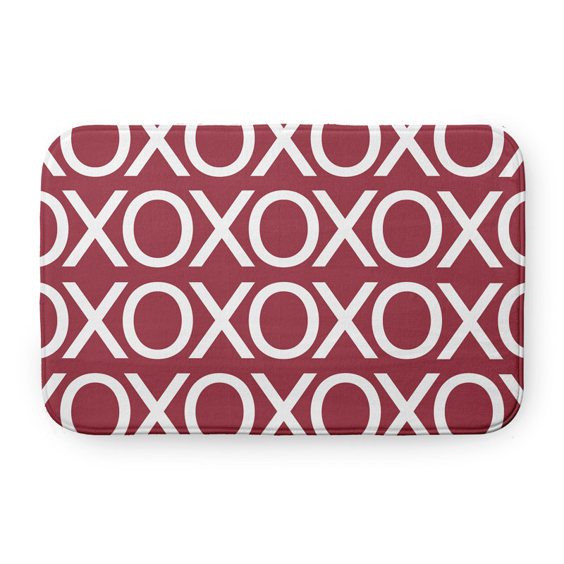 Tapis de bain pour la Saint-Valentin, L 21 po x L 34 po, Rouge