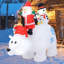  Père Noël gonflable animé 6 pi avec bonhomme de neige et ours polaire